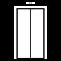 Elevator doors white color icon .