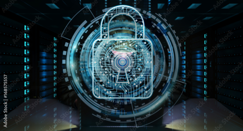Leinwandbilder Hacker accessing to personal data information with a computer 3D rendering