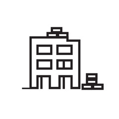 uncompleted building icon, building under construction, icon design, isolated on white background