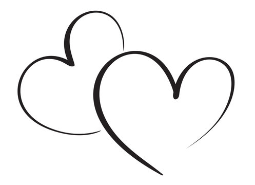 calligraphy heart art for design. Vector illustration EPS10