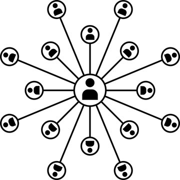 Network Connection, Hub, Social Network Isolated Flat Line Icon