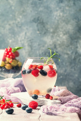 Detox fruit infused flavored water.