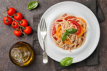 spaghetti with tuna and tomatoes
