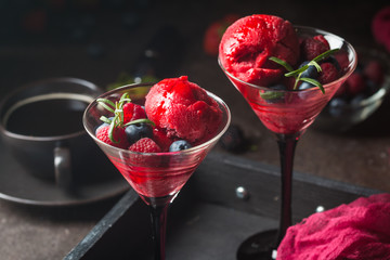 Homemade berry ice cream