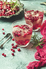 Refreshing drink with cranberries