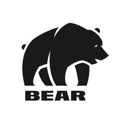 Obraz premium Bear, monochrome logo.