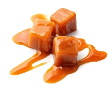Caramel candies and caramel topping .