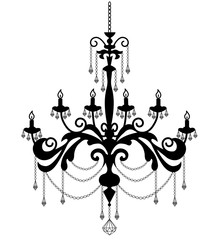 Fototapeta na wymiar black sihouette of chandelier