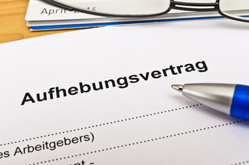 Fototapeta premium Aufhebungsvertrag
