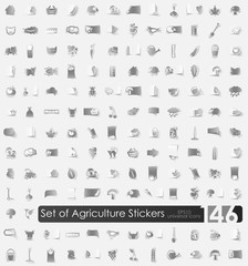 Set of agriculture stickers