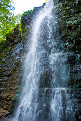 Fototapeta premium Photo of high waterfall in Carpathian mountains
