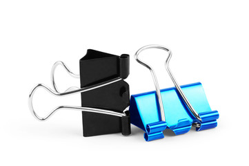 binder clips isolated on white background.