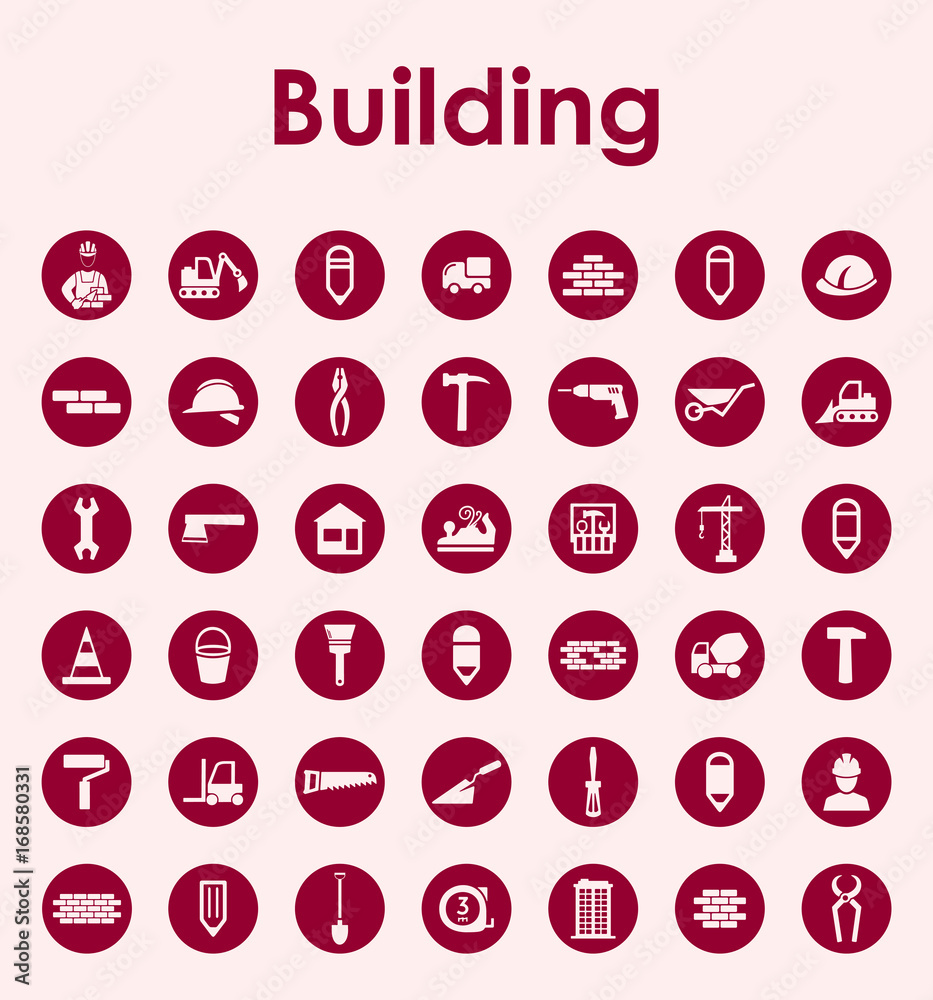 Wall mural set of building simple icons