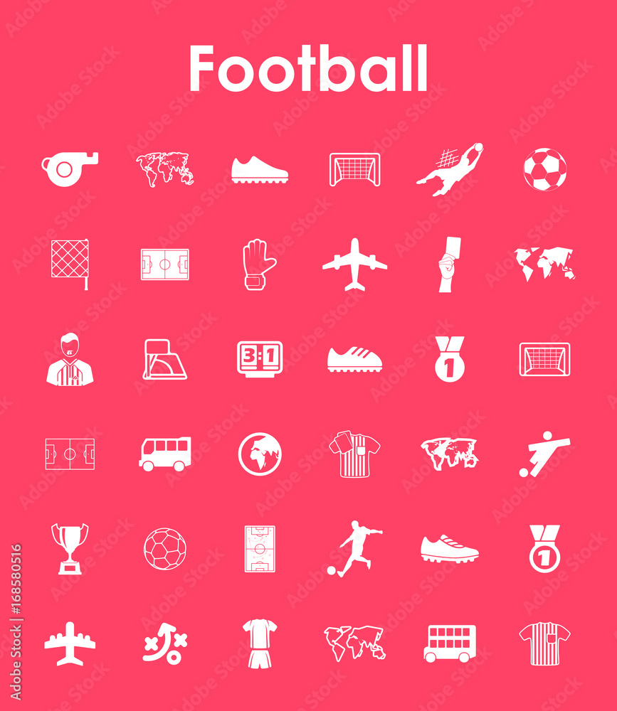 Wall mural Set of football simple icons