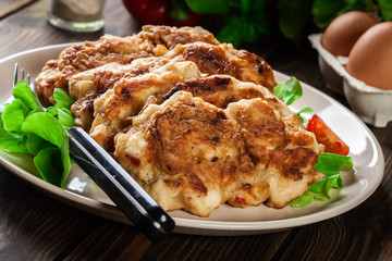 Chicken Medallion with red pepper portions