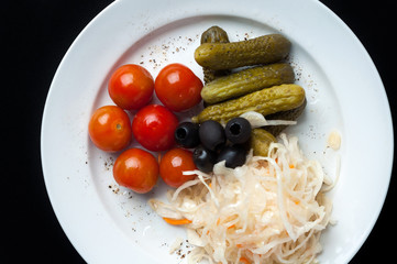 salad with fresh vegetables and butter
