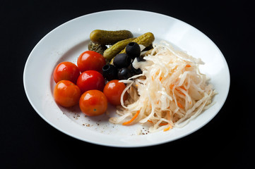 salad with fresh vegetables and butter
