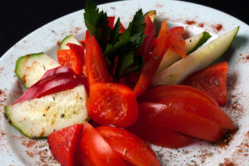 salad with fresh vegetables and butter
