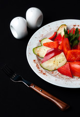salad with fresh vegetables and butter
