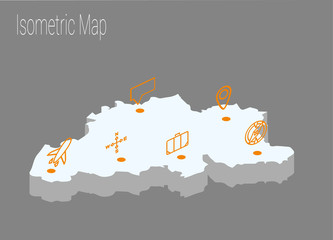 Map Belgium isometric concept.