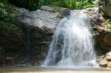 Obraz premium Stunning beauty of the mountains of the Northwest Caucasus . Waterfalls