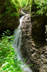 Stunning beauty of the mountains of the Northwest Caucasus . Waterfalls