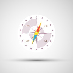 compass on white background isolated object