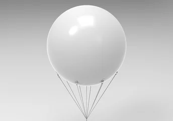  Blank white promotional outdoor advertising sky giant inflatable PVC helium balloon flying in sky for mock up and template design. © godesignz