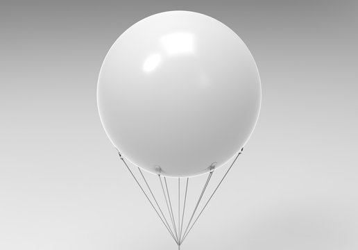 Blank white promotional outdoor advertising sky giant inflatable PVC helium balloon flying in sky for mock up and template design.