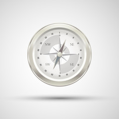 compass on white background isolated object