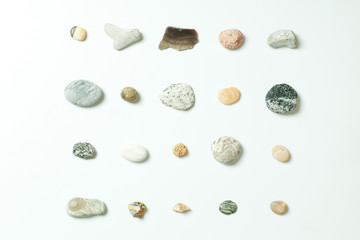 collection of different stone designs on white background