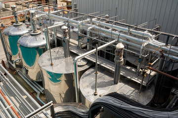 Industrial zone, equipment and steel pipelines