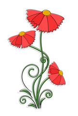 Fototapeta na wymiar Vintage Flowers Vector Design