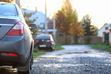car on country road lane