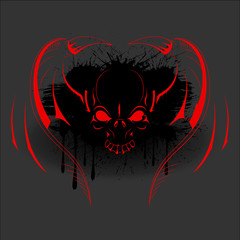 Horrible Skull Bat - Halloween Vector Graphic