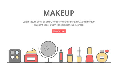 Cosmetics, makeup vector illustration for web
