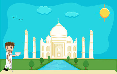 Agra Beggar - Taj Mahal Vector