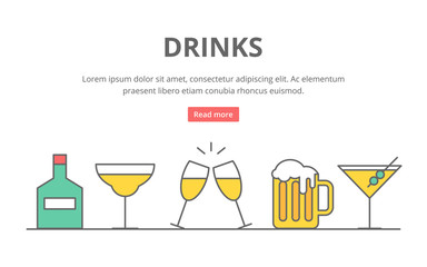 Drinks vector illustration for web