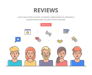 Reviews vector illustration