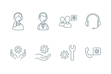 Support set of linear icons