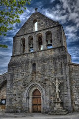 Fototapeta na wymiar Église d'Ailhon, Ardèche, France