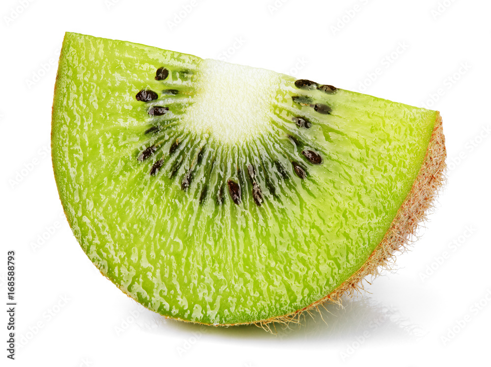 Wall mural ripe slice of kiwi fruit isolated on white background - Wall murals