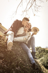 Happy couple outdoor.