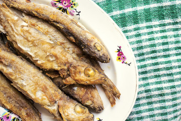seafood fish grilled on wood table