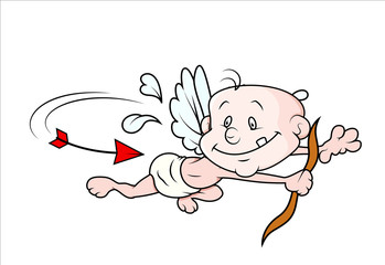 Kid Cupid Trying to Escape Arrow Target itself