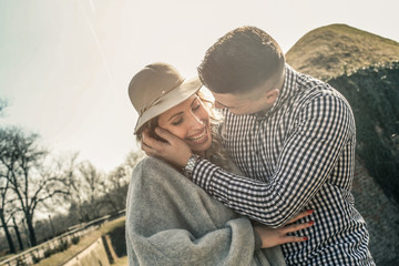 Happy couple outdoor.