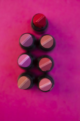 lipstick on pink background