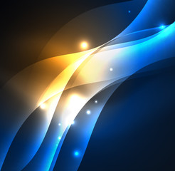 Obraz premium Illuminated neon waves