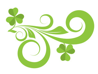 Vintage Clover Leaf Vector Swirl