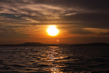 Fototapeta na wymiar Sunset over Lake Victoria, Uganda